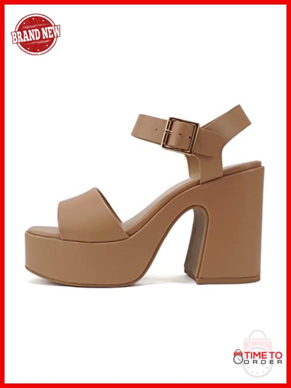 Soda Women's Platform Chunky High Heeled Sandal 4"